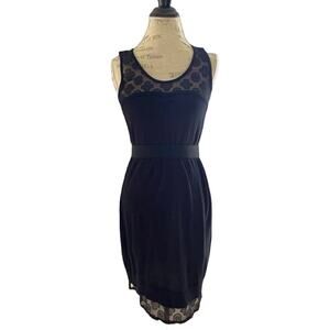 Authentic Italian See by Chloe Sleeveless Mesh Back Lace Body Dress Black Size 6